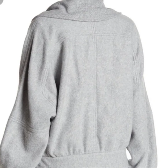 Free People Passage Jacket Soft Fleece Shawl Collar Slouchy Grey Size Small NWT - Picture 9 of 14